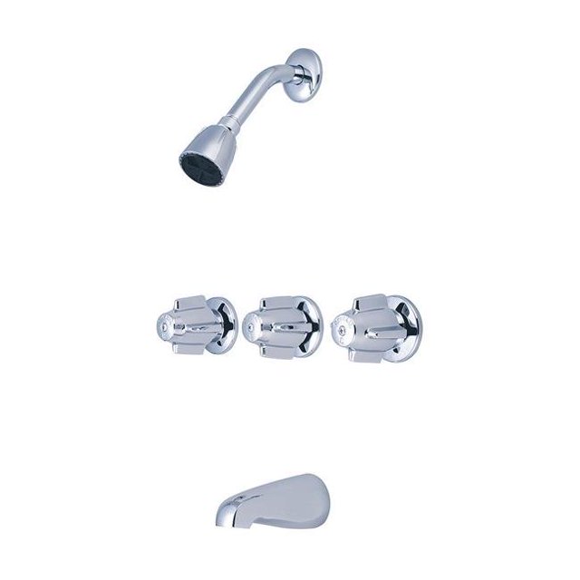 Central Brass 80971 Three Handle Tub & Shower Set - Polished Chrome