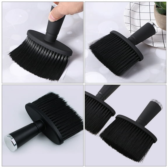 MLINS  2 Pcs Hair Cutting Brush Removal Cleaning Barber Neck Duster Black