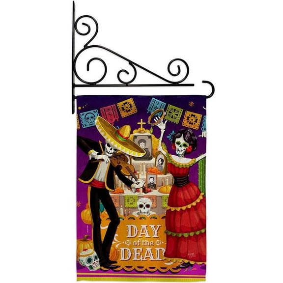 Breeze Decor GS120260-BO-03 La Baile de Los Muertos Falltime Day of Diad 13 x 18.5. in. Double-Sided Decorative Vertical House Garden Flag Set for Decoration Banner Yard Gift