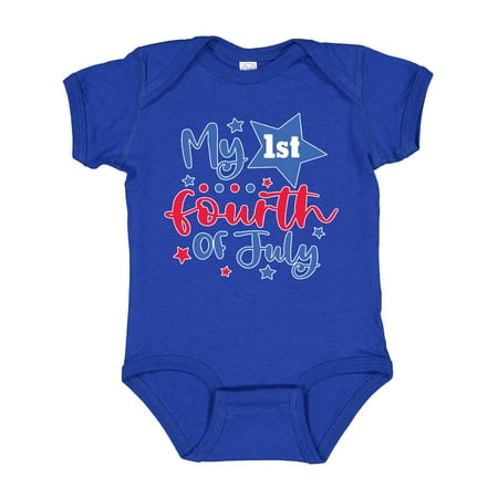 

Inktastic My 1st 4th of July with Stars Gift Baby Boy or Baby Girl Bodysuit