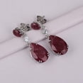 thumbnail image 7 of Dangling 13.23 Ctw Dyed Ruby, White Topaz 925 Sterling Silver Pear, Round Dangle Earrings For Women By Orchid Jewelry, 7 of 7