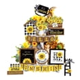 thumbnail image 1 of ¡Gran oferta! Juego de decoración de bandeja escalonada de girasol de verano, letrero de madera, decoración rústica de mesa para el hogar de verano, 1 of 5