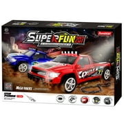 Joysway: SuperFun 207 - 1/43 USB Power Slot Car Racing Set, Layout Size: 94"x39", LED Headlights, Lap Counter, Ages 8+