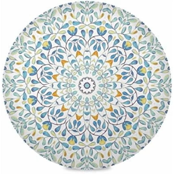 Mandala Pattern Round Linen Tablecloth 48 Inch - Table Cloth Round Tablecloth Waterproof Stain Resistant Spillproof Polyester Fabric for Dining Room Kitchen Party$$Home Decor, Kitchen, & Other