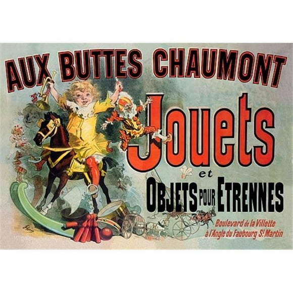 KJA Posters DOM9FR03257 aux Buttes Chaumont Jouets French Friends Affiche Tv Imprimée, 36 x 54
