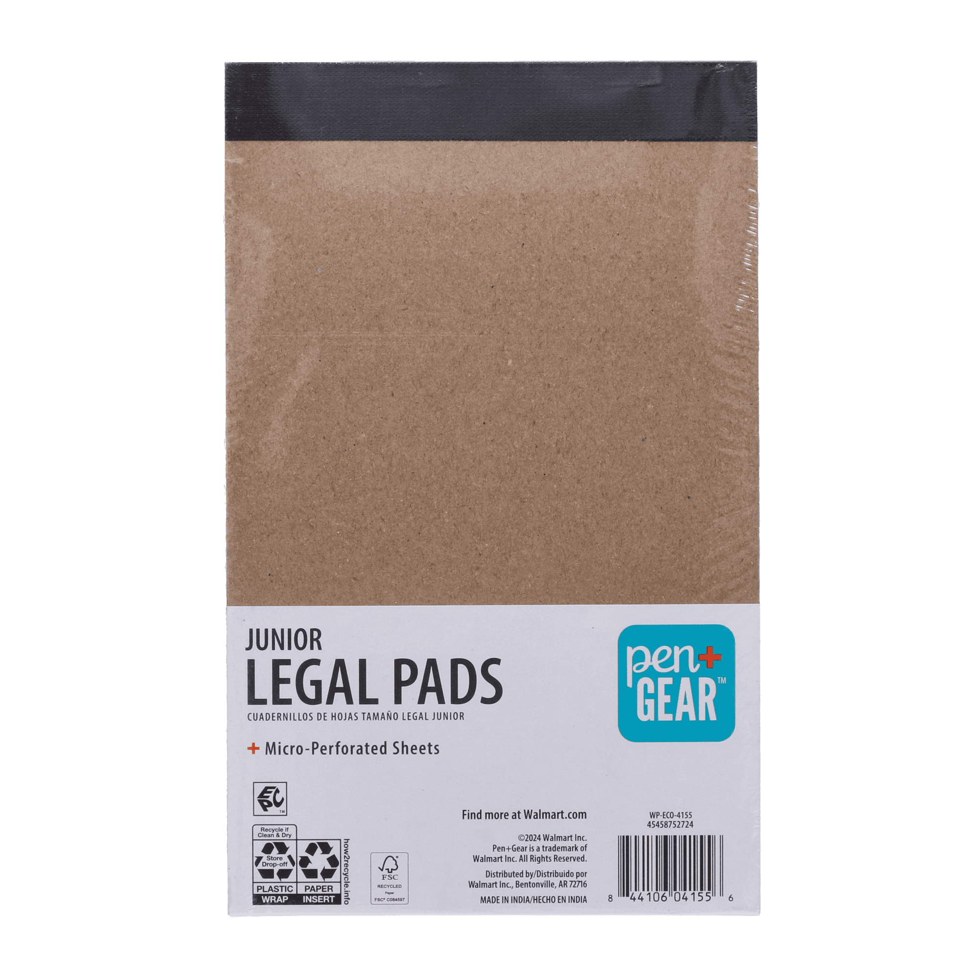 (5 pack) Pen + Gear Jr. Legal Pads, White Paper, 50 Sheets, 3 Count, Wide Ruled, Portable Size