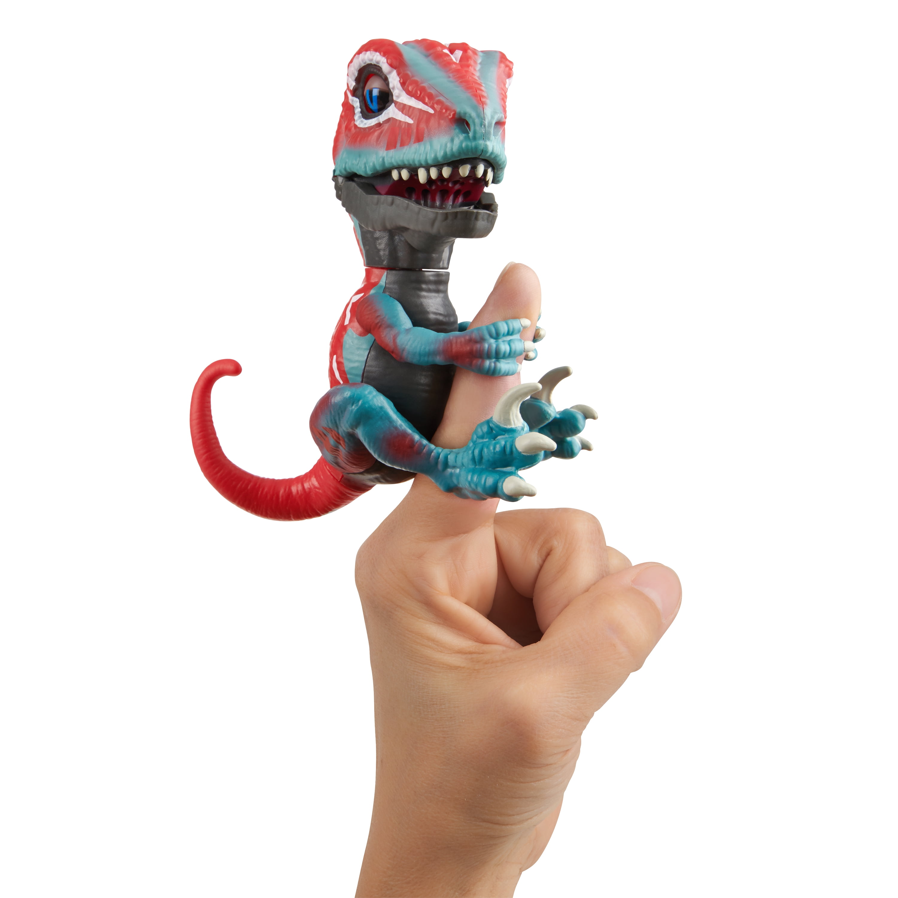 WowWee 3884 Fingerlings Untamed Mutant Dinosaur Raptor Series 2 Red & Blue for sale online 