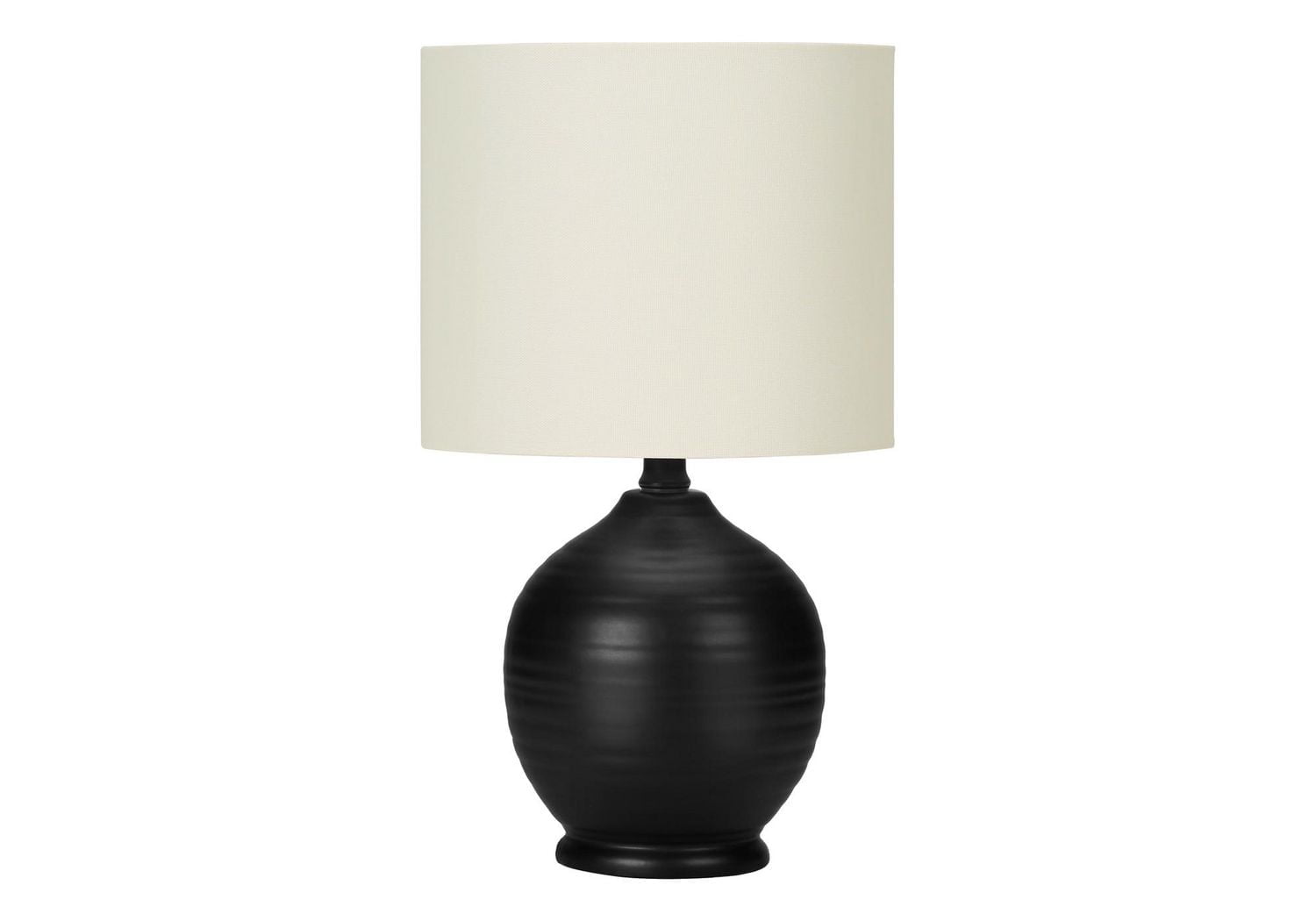 Monarch Specialties Lighting, 17"h, Table Lamp, Black Ceramic, Ivory / Cream Shade, Transitional