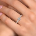 thumbnail image 3 of Gem Stone King 1.71 Cttw IGI Certified Lab Grown Diamond in 14K Two-Tone Gold Engagement Ring for Women | Emerald Cut Center Diamond 0.75 Ct | D-E Color | VS1-VS2 Clarity | Size 9, 3 of 7