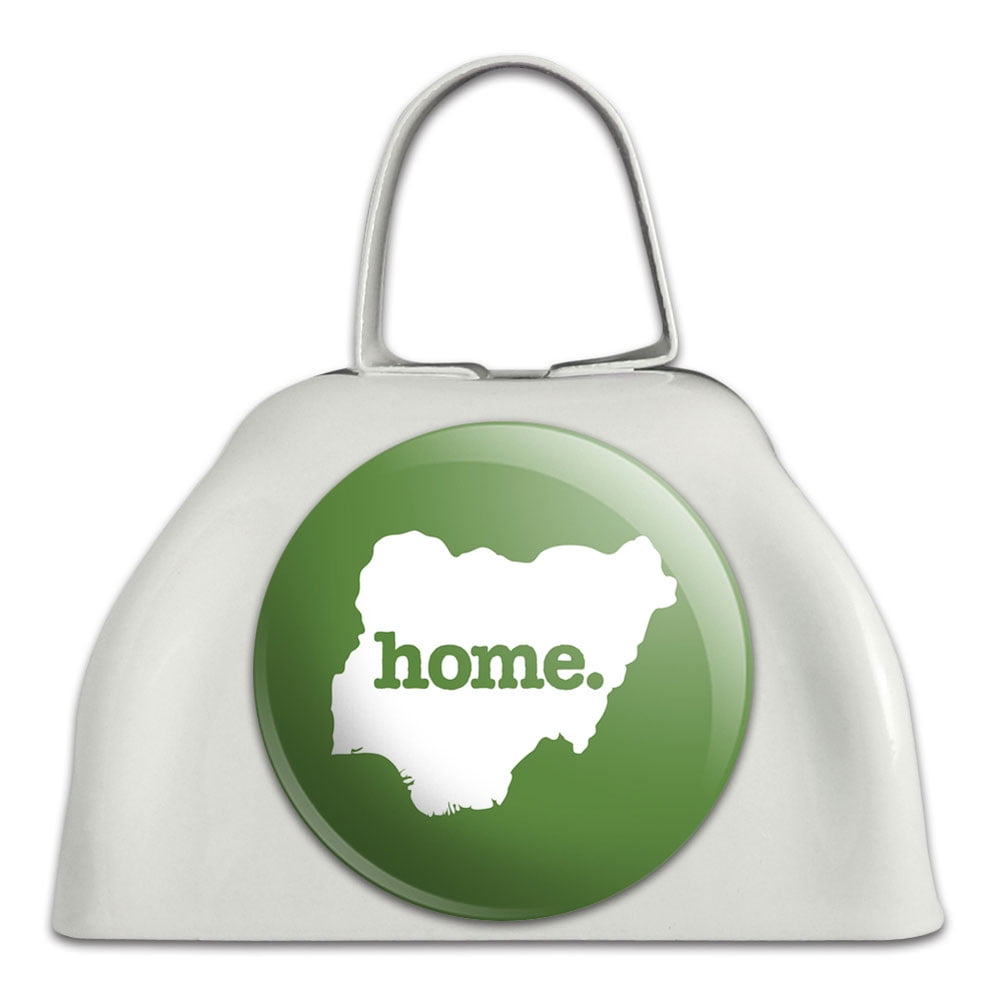 Nigeria Home Country White Cowbell Cow Bell Solid Green