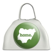Nigeria Home Country White Cowbell Cow Bell - Solid Green