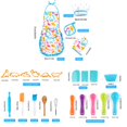 thumbnail image 4 of 26PCS Kids Cooking and Baking Set Apron Set Pretend Play for Kids, 4 of 9