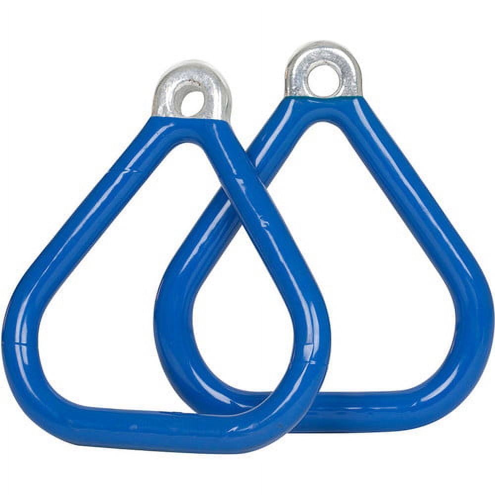 Swing Set Stuff Commercial Coated Triangle Trapeze Rings - Green, Sold As A Pair, Plastisol Coated
