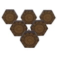 thumbnail image 1 of IBA Indianbeautifulart Brown Engraved Knobs Wooden Cupboard Door Knobs Pull Handle Pack of 10, 1 of 3