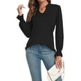 thumbnail image 2 of Anyjoin Women's Ruffle Puff Long Sleeve Tunic Tops Casual V-Neck Sweatshirts, 2 of 6