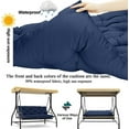 thumbnail image 6 of Replacement Cushions for Swing, Waterproof Porch Swing Cushion, 2-3 Seat Outdoor Bench Cushion with Backrest for Patio Furniture Garden Porch Loveseat Glider Pad (Navy Blue 70*40in), 6 of 7
