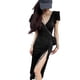 thumbnail image 1 of 100% Brand New,S/M/L/XL Womens Black Dress, short-Sleeve, V Neck,Cocktail Party Dress, 1 of 5