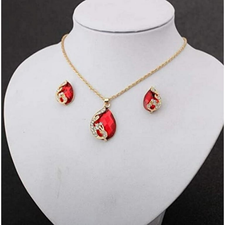Vintage Rhinestone Necklace Earrings Ring Jewelry Sets