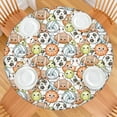 thumbnail image 2 of Colorful Cute Sports Balls Pattern Round Fitted Tablecloth with Elastic Edge,Dining Table Cover Waterproof,Outdoor Round Tablecloth for Camping,Dining,Indoor and Outdoor, 2 of 7