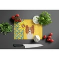 thumbnail image 3 of Summer Sunflowers Red and White Papillon Glass Cutting Board Large 12 in x 15 in, 3 of 5