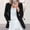 Black, variant on Palato Women's Plus Size Tops,Fashion Women's Long Sleeve Tops Outwear Cardigan Button Turn-down Collar Jacket Coat