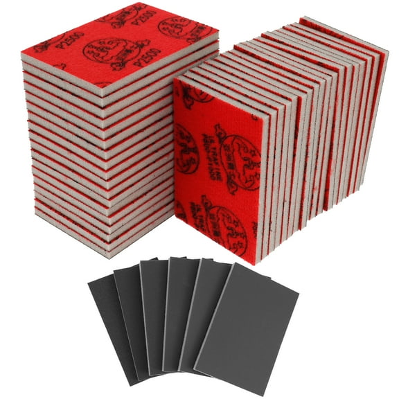 AEVXKHI 36PCS 320-2500 Grit Sanding Sponge, Sanding Sponge Pads Multifunctional Dry Wet Sandpaper for Metal Wood Furniture Polishing