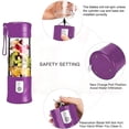 thumbnail image 2 of Jinsinto Portable USB Rechargeable Fruit Blender, Mini Blender for Smoothie, Milkshake, Fruit Juice, Portable Blender 350-420ml 6 Blades for Sports and Travel, BPA Free, Christmas Gift, 2 of 5
