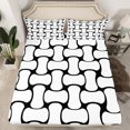 thumbnail image 2 of Erosebridal Modern Abstract Patchwork Twin Sheet Sets, Abstract White Black Bedding Twin Size 3 Pieces, 2 of 7