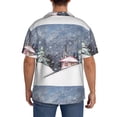 thumbnail image 5 of KLL Winter Landscape Print Men's Shirt Short Sleeve Button Down Summer Cuba Beach Shirts- Medium, 5 of 7