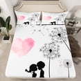 thumbnail image 2 of Manfei Valentine's Day 3pcs Twin Sheet Sets for Teens Female Men,Dandelion Love Heart Twin Fitted Sheet,Romantic Lover Couple Breathable Flat Sheet,Luxury Bedroom Decor, 2 of 7