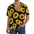 thumbnail image 3 of Disketp Men's Hawaiian Sunflower Print Shirts Button Down Holiday Beach Shirts-4X-Large, 3 of 7