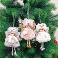 thumbnail image 4 of Naiovety Árbol de Navidad Ángel muñeca hogar interesante diseño de escena DIY colgante de Navidad suministros para fiestas adornos colgantes Kits de decoración para fiestas Blanco, 4 of 6