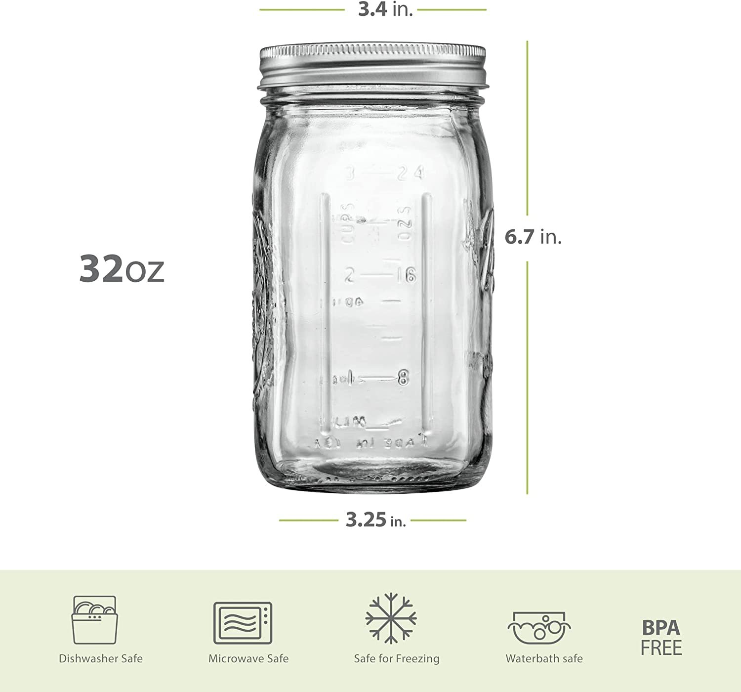12 Pieces 32 oz Colored Mason Jars Glass Mason Jars with Lids Glass Wide  Mouth Canning Jar Mason Jars NOT Allowed Dishwasher (Cute Colors)