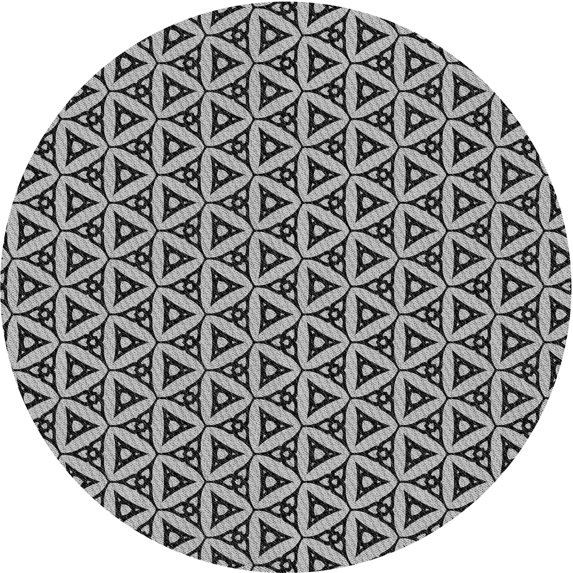 Ahgly Company Machine Washable Indoor Round Transitional Silver Gray Area Rugs, 6' Round