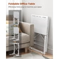 thumbnail image 4 of 21''Wx28''H Folding TV Tray, Small Foldable C-Shaped End Table for Eating with Tablet and Phone Slots, Slide Under Couch Side Table for Recliner, Living Room, Bedroom, White, 4 of 20