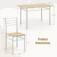 thumbnail image 3 of Costway 5 Piece Dining Table Set Wood Metal Kitchen Breakfast Furniture w/4 Chair Walnut, 3 of 10
