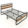 thumbnail image 1 of Costway Full Metal Bed Frame Arc Platform Headboard Footboard Mattress Foundation Black, 1 of 10