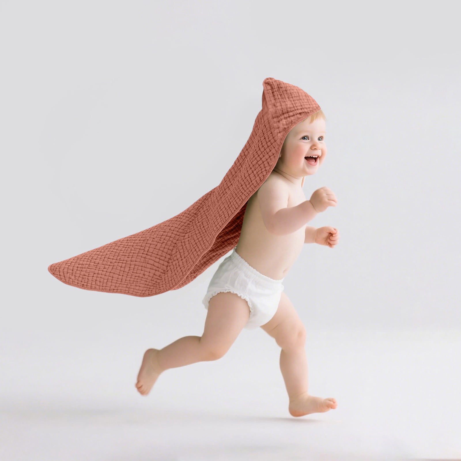 itvber Hooded Baby Towels for 1 Pack 100% Muslin Organic Cotton Baby Bath Towel with Hood for Babies Toddler Soft and Absorbent Baby Bath Essentials