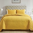 thumbnail image 6 of Mocaletto Luxury 2 Piece Twin Size Quilts, Elegant&Reversible Quilt Set Yellow Bedding Set with Pillow Sham, Soft Lightweight Microfiber Bedspread, Twin Size Bedding Coverlet, 6 of 7