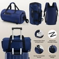 thumbnail image 2 of COBIZI 3 Piece Carry-on Luggage Set-Durable PC Hardshell Suitcase with Backpack&Toiletry Bag,TSA Security Lock,360°Wheels for Business Travel Vacation,Dark Blue, 2 of 12