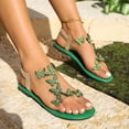 thumbnail image 5 of Rokment Women's Glitter Rhinestones Butterfly Flat Dress Sandals Bride Wedding Sparkly Open Toe No Heel Elastic Ankle Strap Slingback Dressy Summer Beach Shoes F Size 9.5, 5 of 8