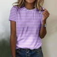 thumbnail image 2 of Womens Striped Shirts Short Sleeve Pullover Tops Casual Fashion Tees Crewneck Clothing Summer, 2 of 4