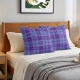 thumbnail image 6 of Pillow Covers 18x18 Set of 2, Buffalo Plaid Throw Pillow Covers Decorative Couch Cushion Cover, Purple Blue Farmhouse Gingham Striped Microfiber Soft Square Pillowcases for Bedroom Living Room Sofa, 6 of 9