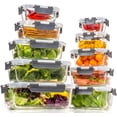 thumbnail image 1 of Glass Food Storage Containers with Lids Airtight, Glass Meal Prep Containers for Lunch Food, Container Set, Easy to Open& Close/Microwave,Oven,clear, 1 of 2