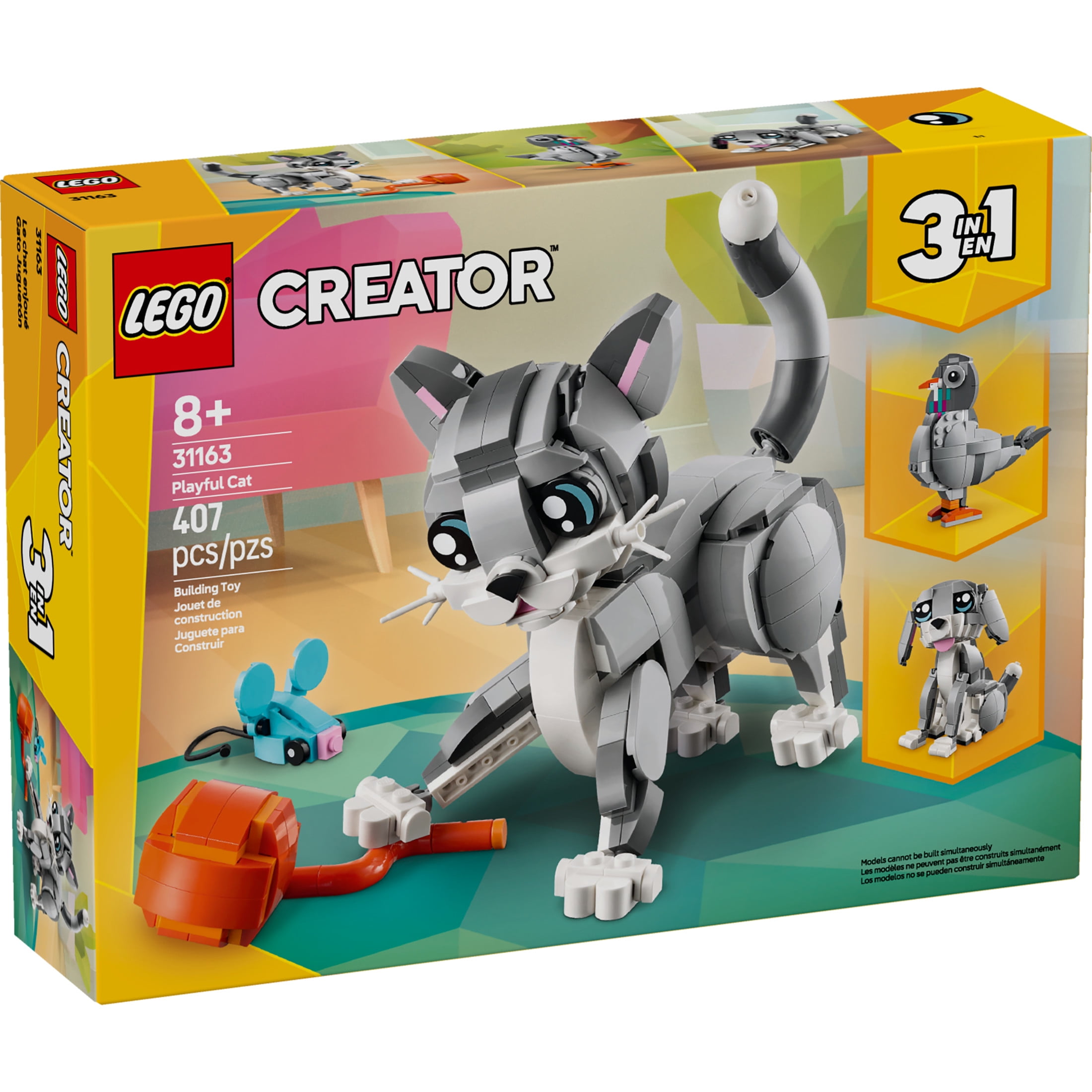 LEGO Creator 3 in 1 Playful Cat Building Toy with 3 Building Options, Cat, Dog, or Pigeon  Animal Fi(图3) LEGO Creator 3 in 1 Playful Cat Building Toy with 3 Building Options, Cat, Dog, or Pigeon  Animal Fi(图3)