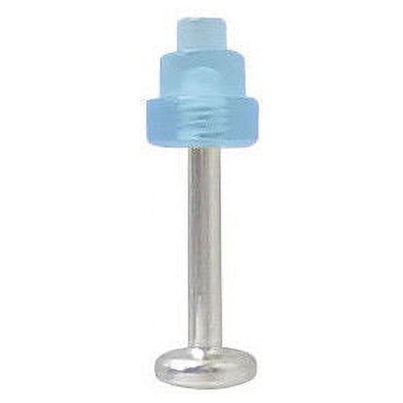 Surgical Steel Labret Monroe Lip Jewelry with Light Blue UV Acrylic Bead