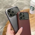 thumbnail image 5 of Large Window Frosted Phone case with Lens Film, All-Inclusive case, Simple Business, Anti-Drop and Anti-Abrasion, for iPhone 15 14 13 12 11 Pro Max Phone case (Dark Blue,iPhone 15), 5 of 8