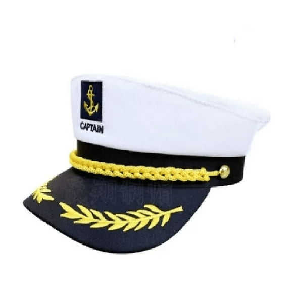 Sombrero Ajustable Capitan Marinero Gorro Gorra Yate Laure 1 pzs, Blanco