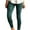 Green, variant on Womens Pull On Stacked Leggings Slim Fit Mid Rise Stretch Pencil Pants Casual Moto Biker Skinny Look Ankle Pants with Side Zip