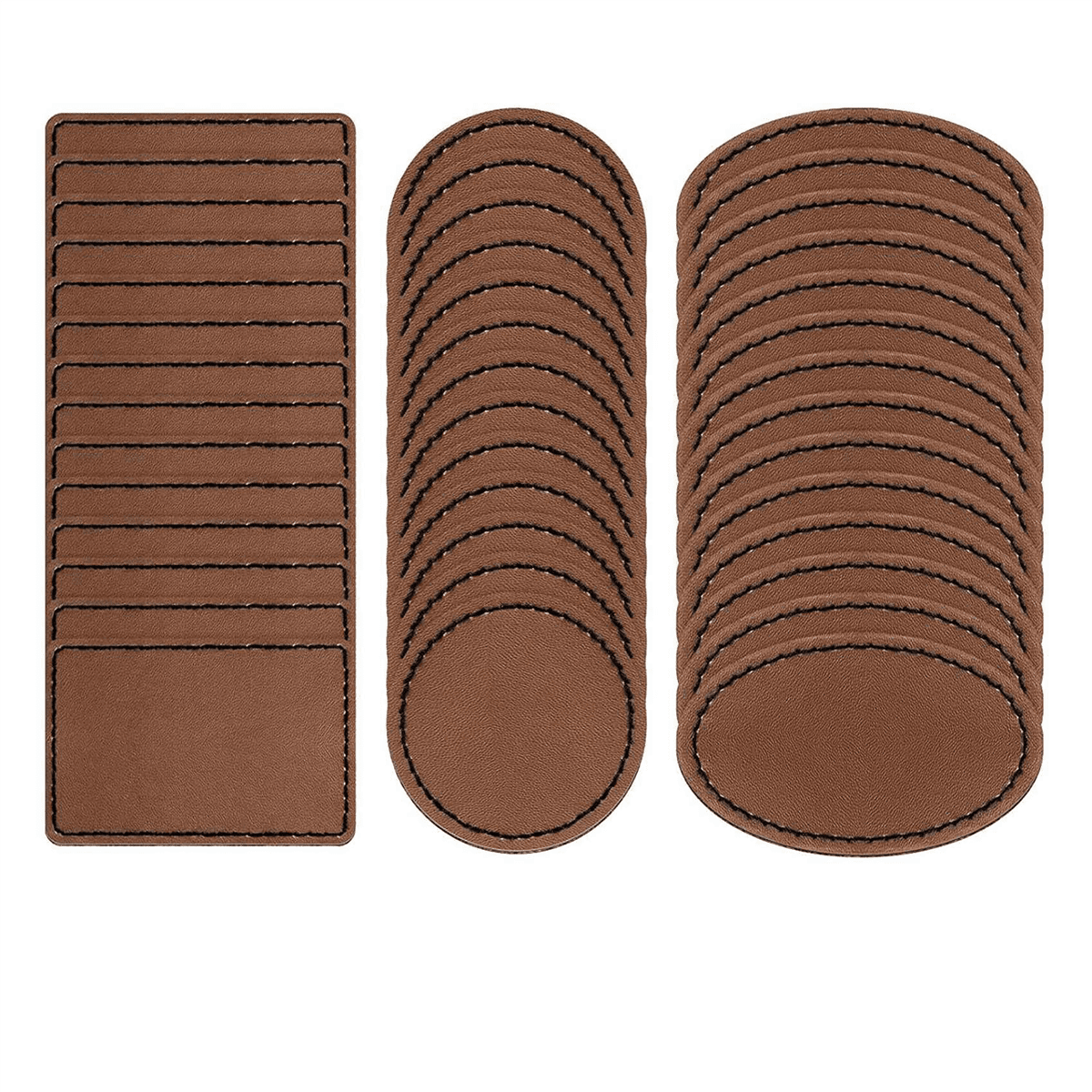 180 Pcs Leatherette Blank Hat Patches Iron on Patch Rustic Faux Leather for Jacket Backpack